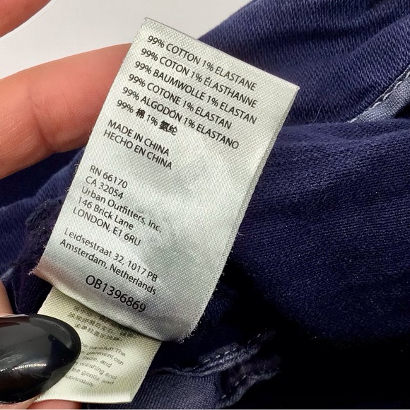 Pilcro The Letterpress Wide Leg Blue Pants Exposed Buttons Size 26 - Picture 10 of 15